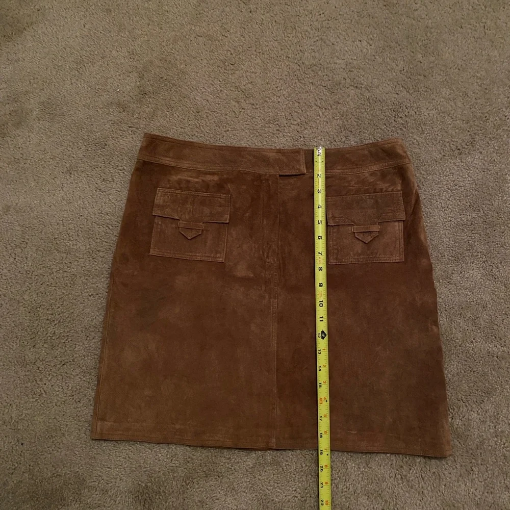 i.e. | Skirts | Genuine Suede Leather Camel Brown Mini Skirt | Poshmark
